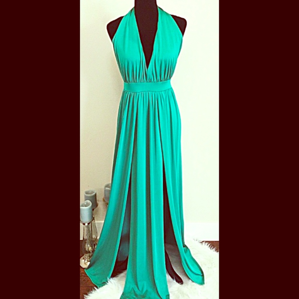 Formal halter top, long dress